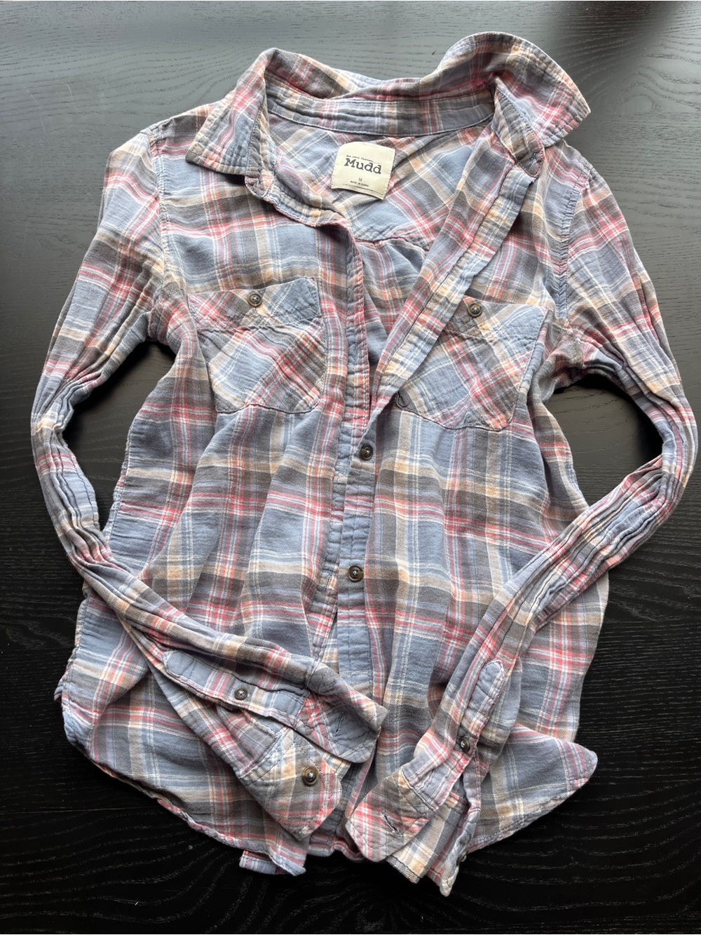Mudd Pastel Plaid Button-Down Flannel